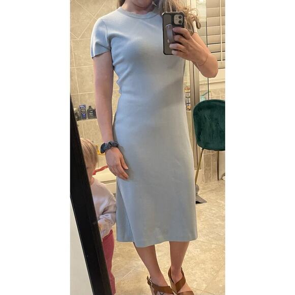 Ralph Lauren Purple Label Knit Midi Dress Crewneck Bodycon Slim S Short Sleeve - Picture 8 of 16